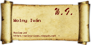 Wolny Iván névjegykártya