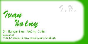 ivan wolny business card